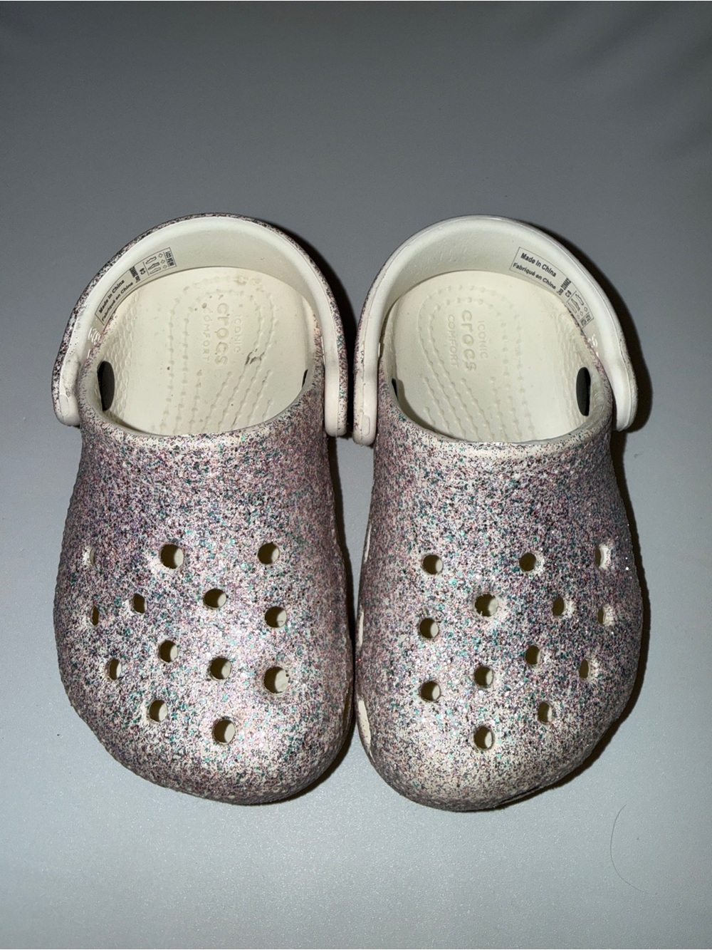 CROCS Kids Glitter Clogs in Sparkling Pink